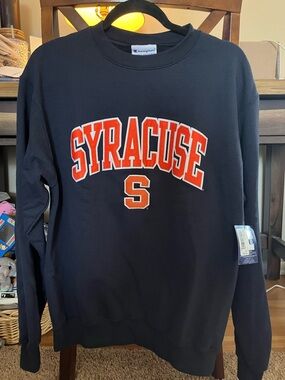 NWT Champion Syracuse Crewneck Sweatshirt - NCAA Collegiate Navy Blue Orange M